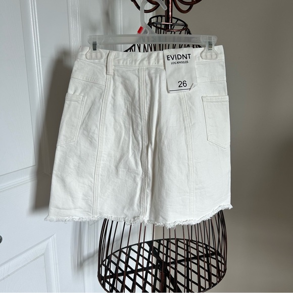 ⭐️ NWT EVIDNT x Anthropologie Mini Distressed Denim Skirt ⭐️ - Picture 6 of 10